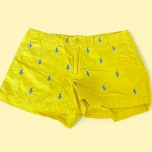 Ralph Lauren yellow shorts with logo